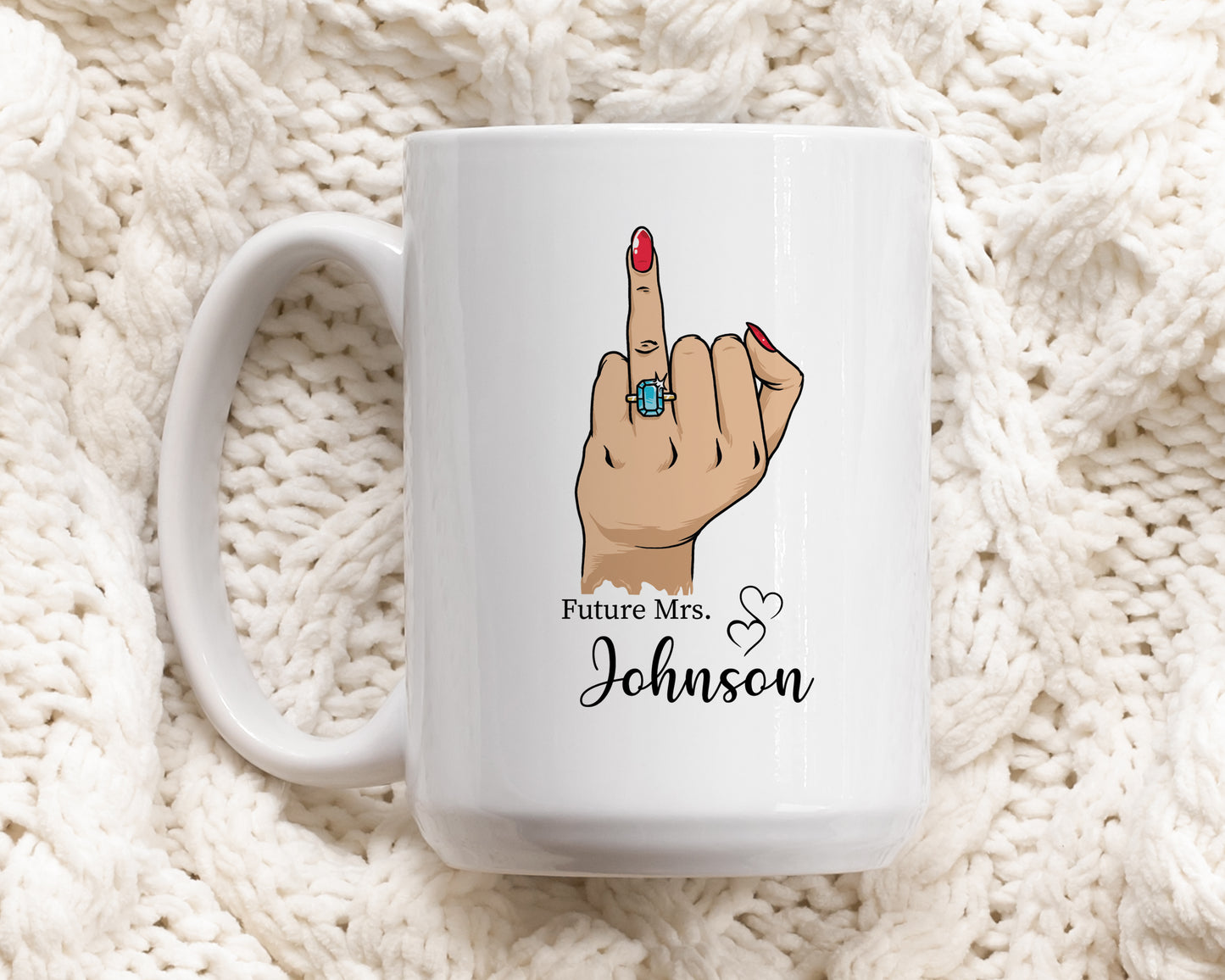 Customize Future Mrs. Wedding Mug, Cute Bride-to-Be Cup Gift