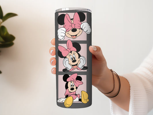 20oz Minnie Mouse Tumbler, Personalized Pink Bow Cup, Cute Gift