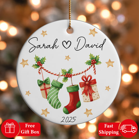 Personalized Couple Xmas Ornament, First Christmas Together Keepsake