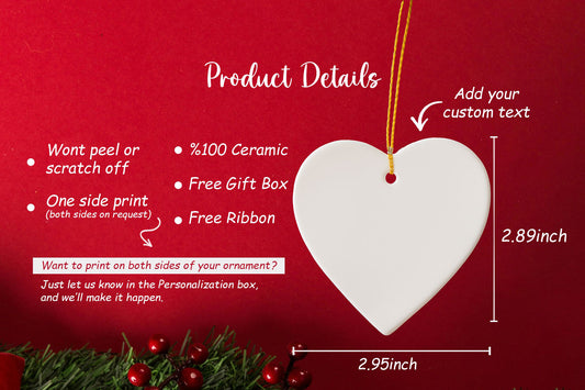 Personalized Ceramic Keepsake, Couple's Christmas Ornament, Valentine's Hanging Decor