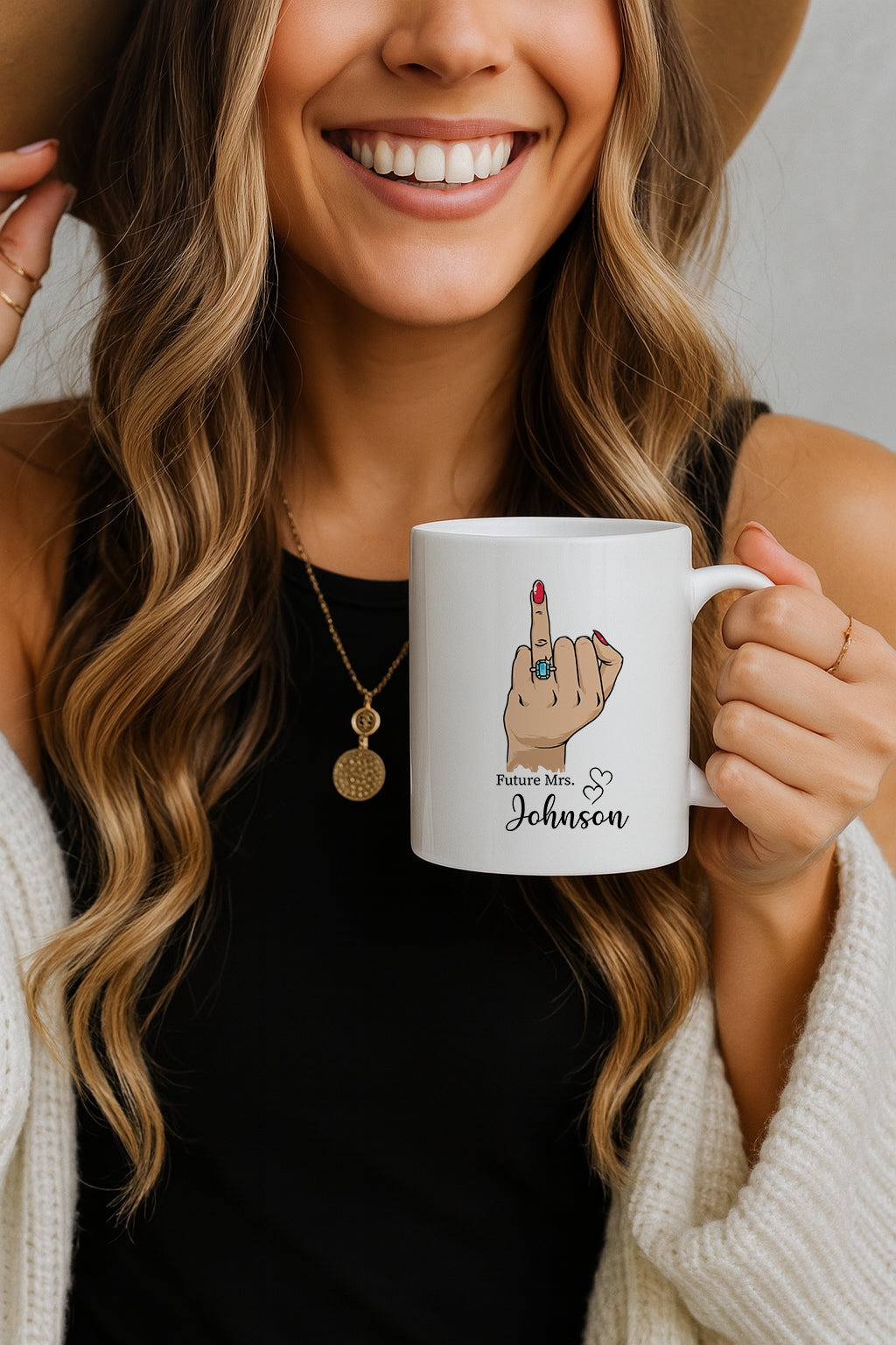 Customize Future Mrs. Wedding Mug, Cute Bride-to-Be Cup Gift