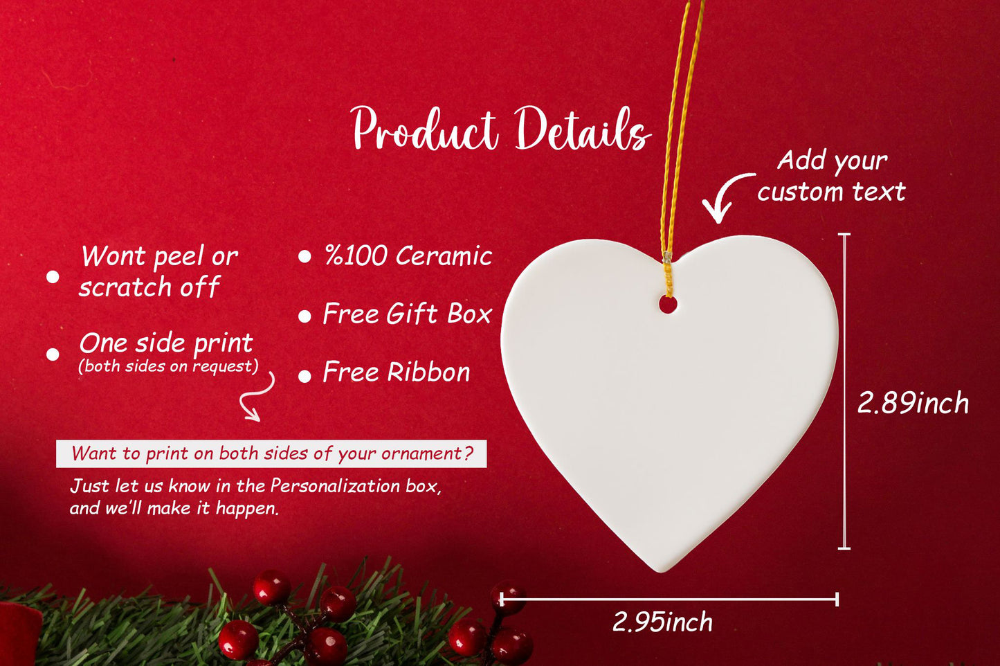 Personalized First Christmas Married Ornament, Husband, Wife Keepsake