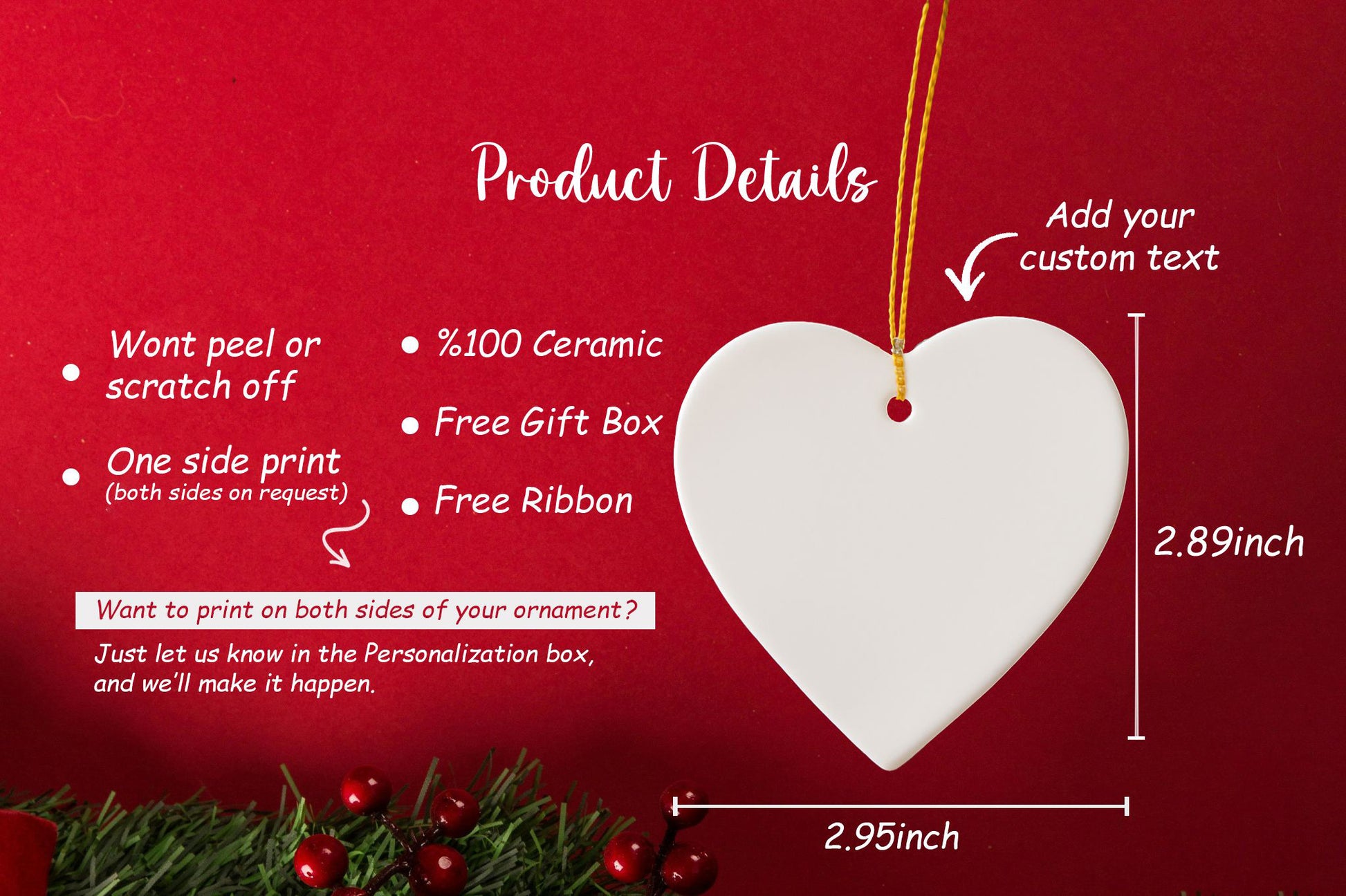 Personalized First Christmas Married Ornament, Husband, Wife Keepsake