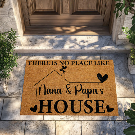 Nana & Papa's Welcome, Happy Family Decor, Coir Porch Mat