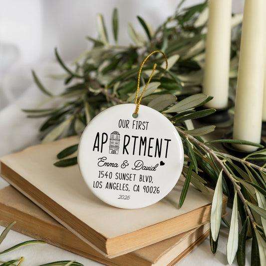 Personalized Ceramic Ornament, Perfect New Home Keepsake for Couples