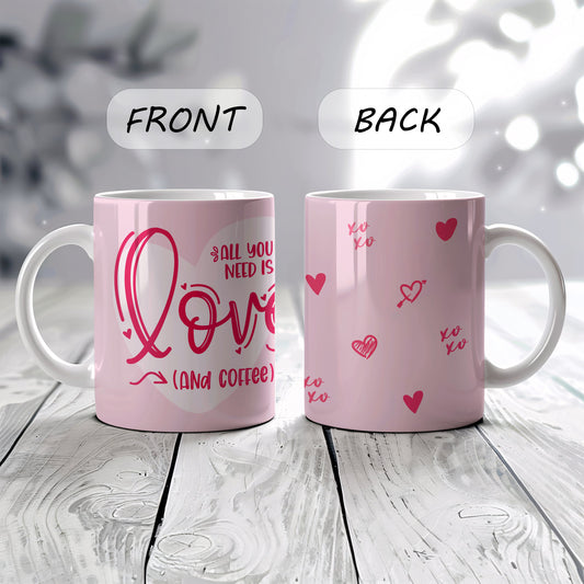 Pink Xoxo Ceramic Mug, Perfect Valentine's Day Gift for Coffee Lovers