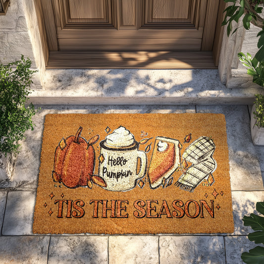 Welcome Fall with Tis The Season, Hello Pumpkin Doormat