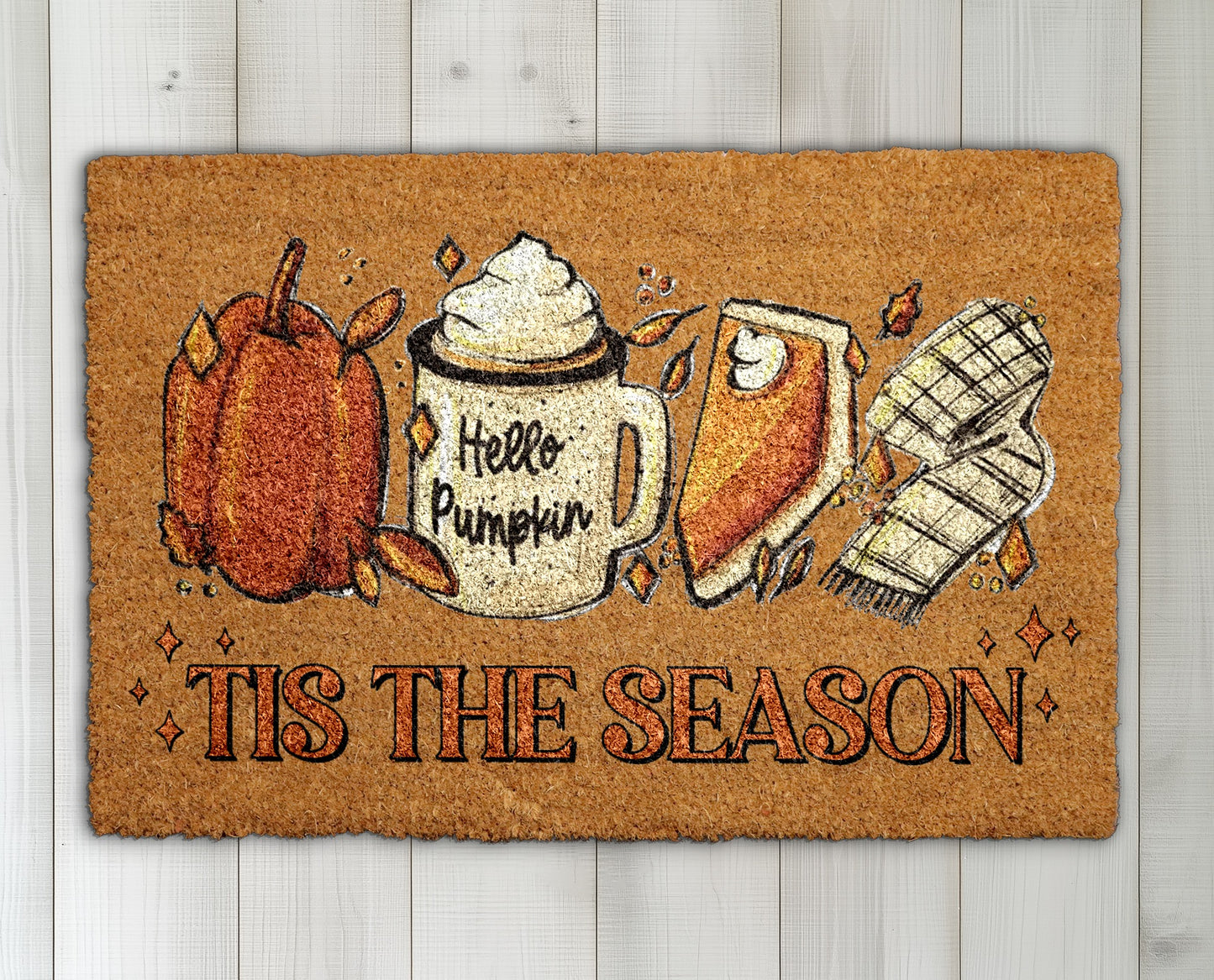 Welcome Fall with Tis The Season, Hello Pumpkin Doormat