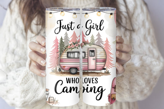 Adventure awaits with this stainless steel camping tumbler for her!