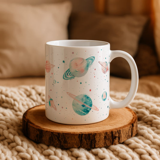 Dream Big, Reach for the Stars: Aesthetic Planets Coffee Mug