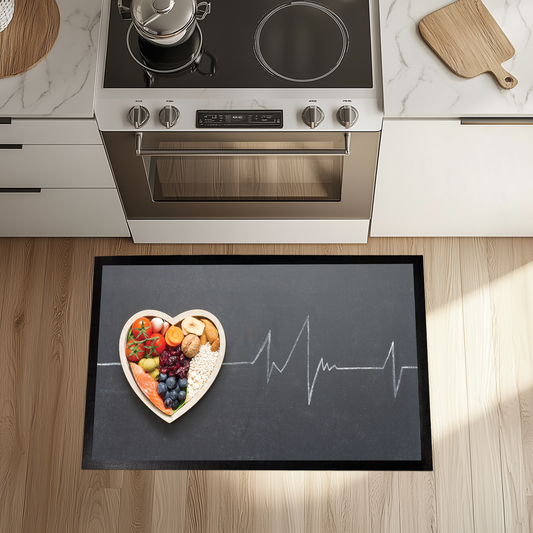 Vibrant Fruit Print Kitchen Mat with Watermelon, Lemon Designs